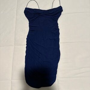 Oh Polly Strapless Navy Dress